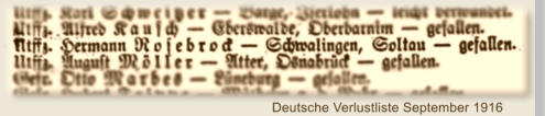 Deutsche Verlustliste September 1916